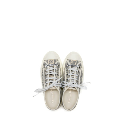 Dior size 37 walk n sneaker Toile de Jouy Embroidery grey/multicolour