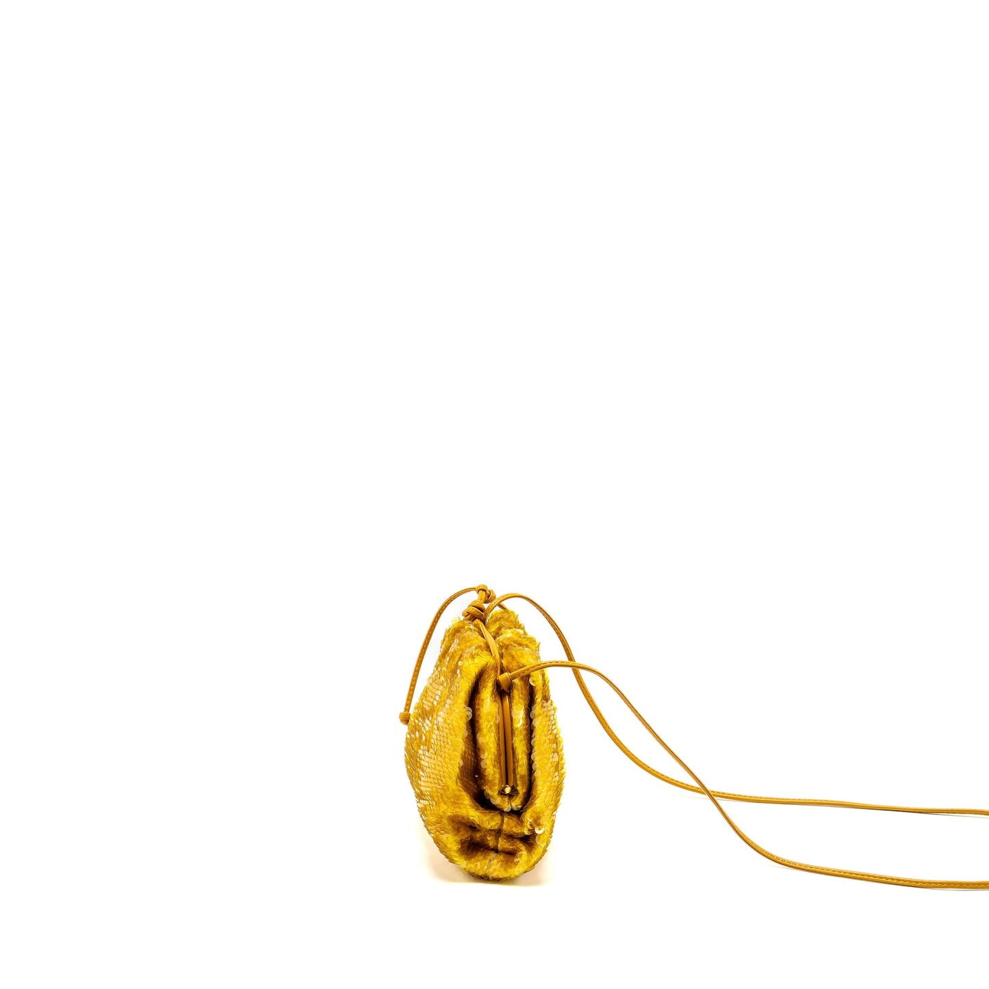 Bottega Veneta Mini Pouch Sequin Gold
