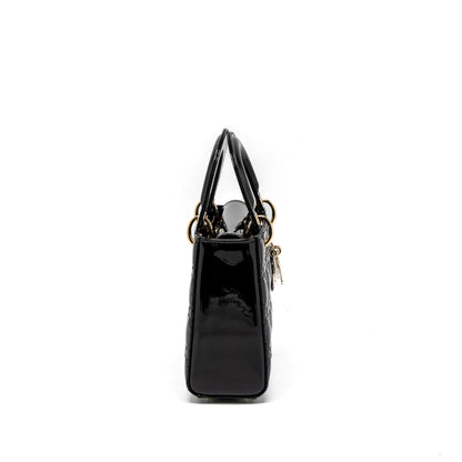 Dior Small Lady Dior Purse Patent Black