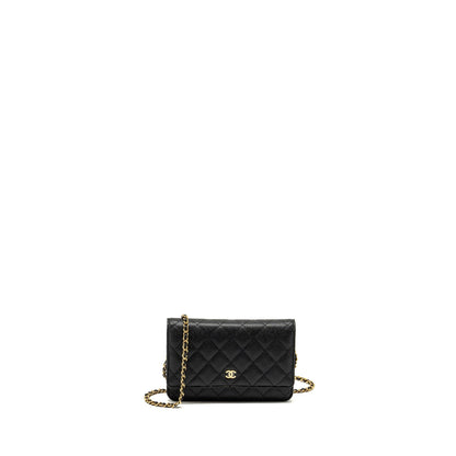 Chanel Classic Wallet on Chain Caviar Black GHW (Microchip)