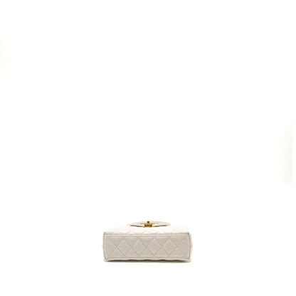 Chanel mini kelly shopping tote calfskin white GHW (microchip)