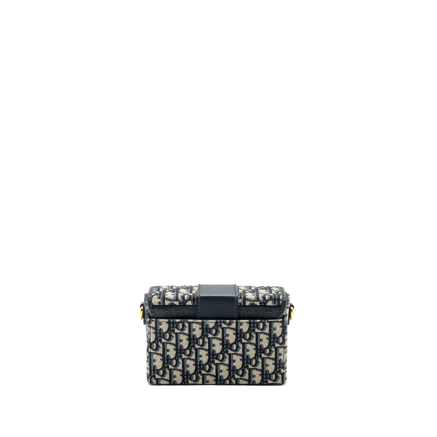 Dior mini 30 Montaigne box Purse canvas / calfskin blue oblique jacquard