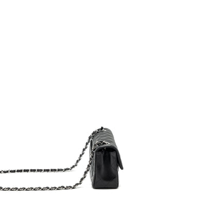 Chanel mini rectangular flap bag lambskin black SHW (MICrochip)