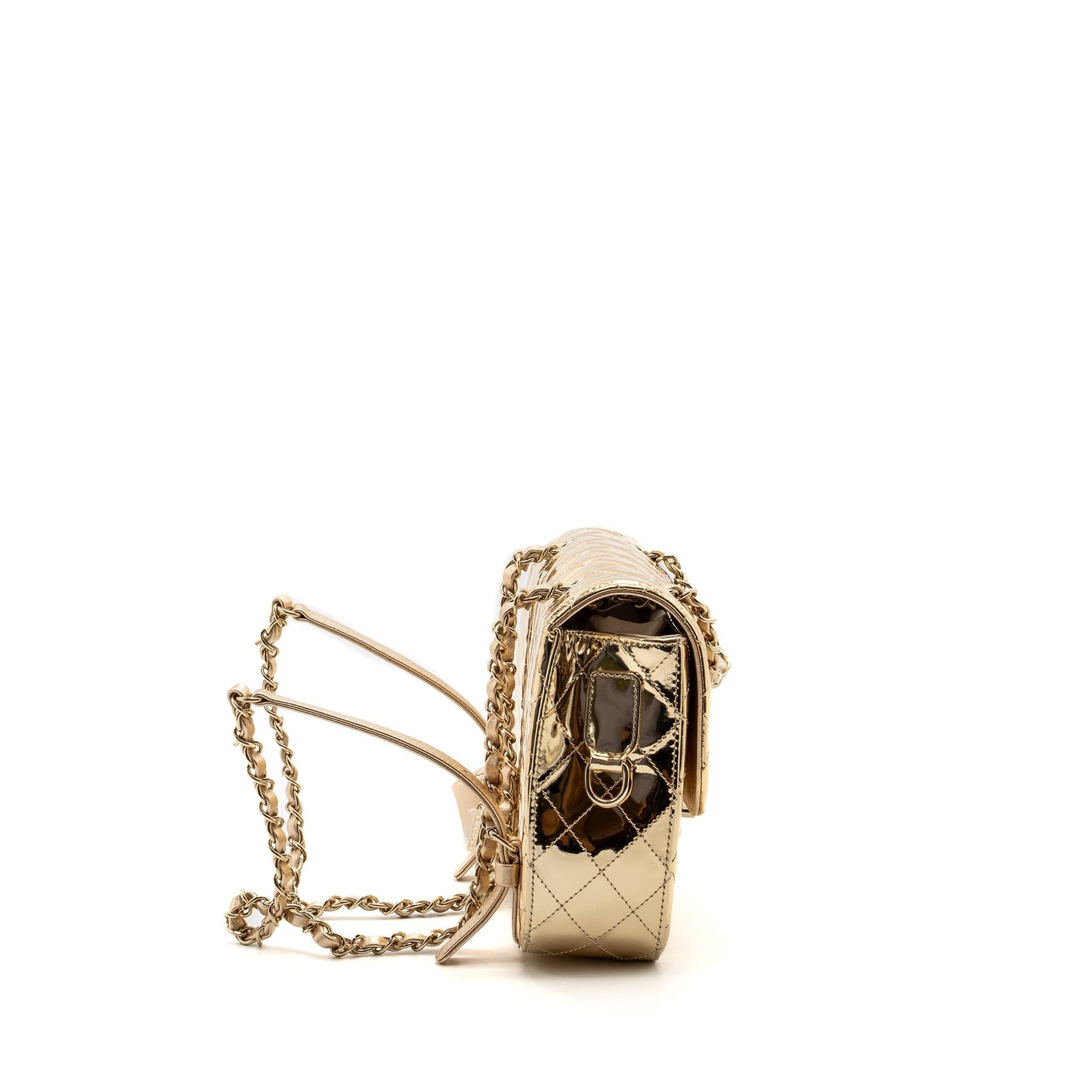 Chanel 24c Backpack tar Patent Gold LGHW (microchip)