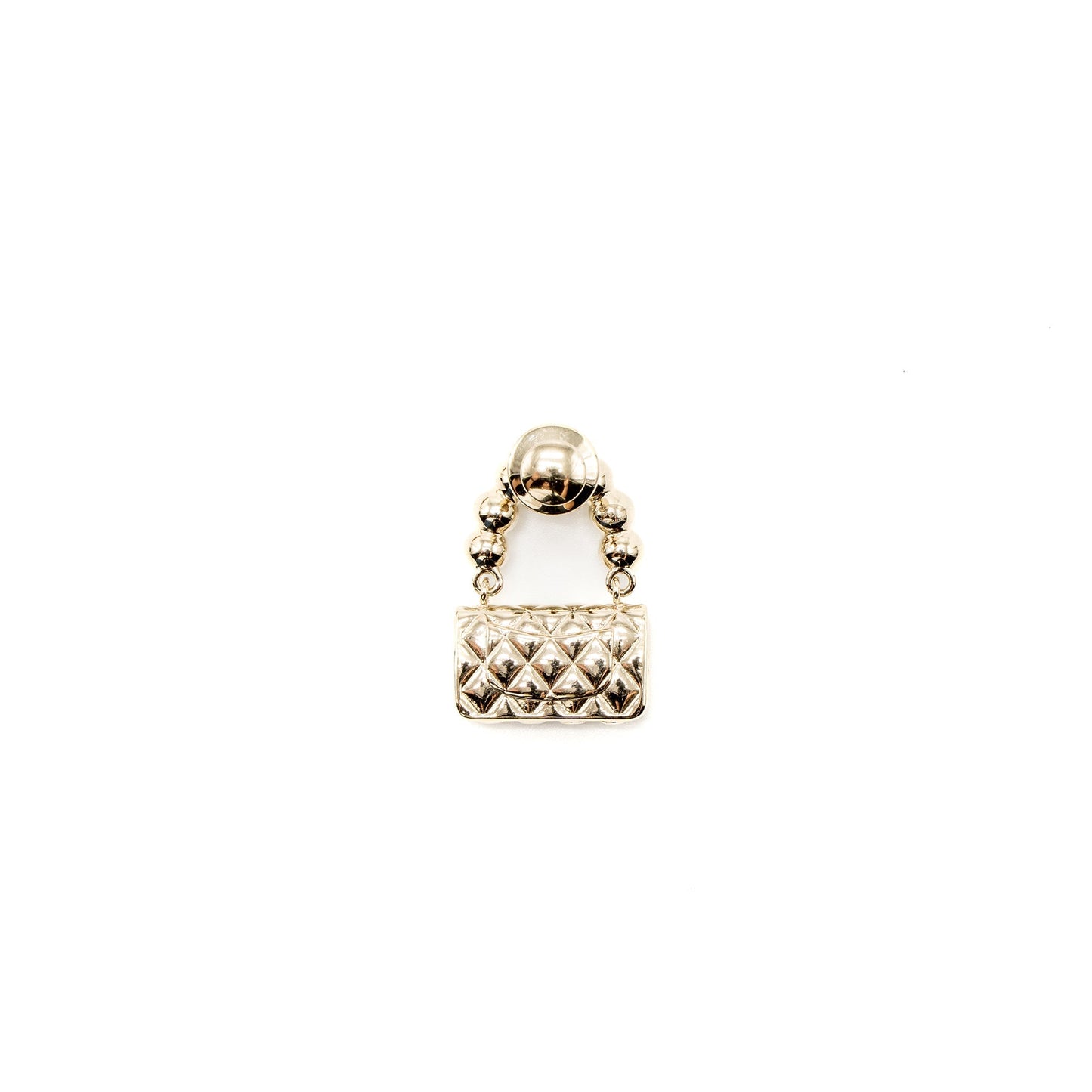 Chanel Bag Brooch Pearl Light Gold Tone