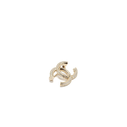 Chanel CC Logo Brooch Metal/Strass Silver Tone