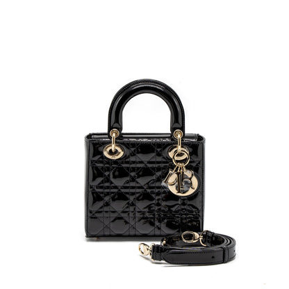 Dior Small Lady Dior Purse Patent Black