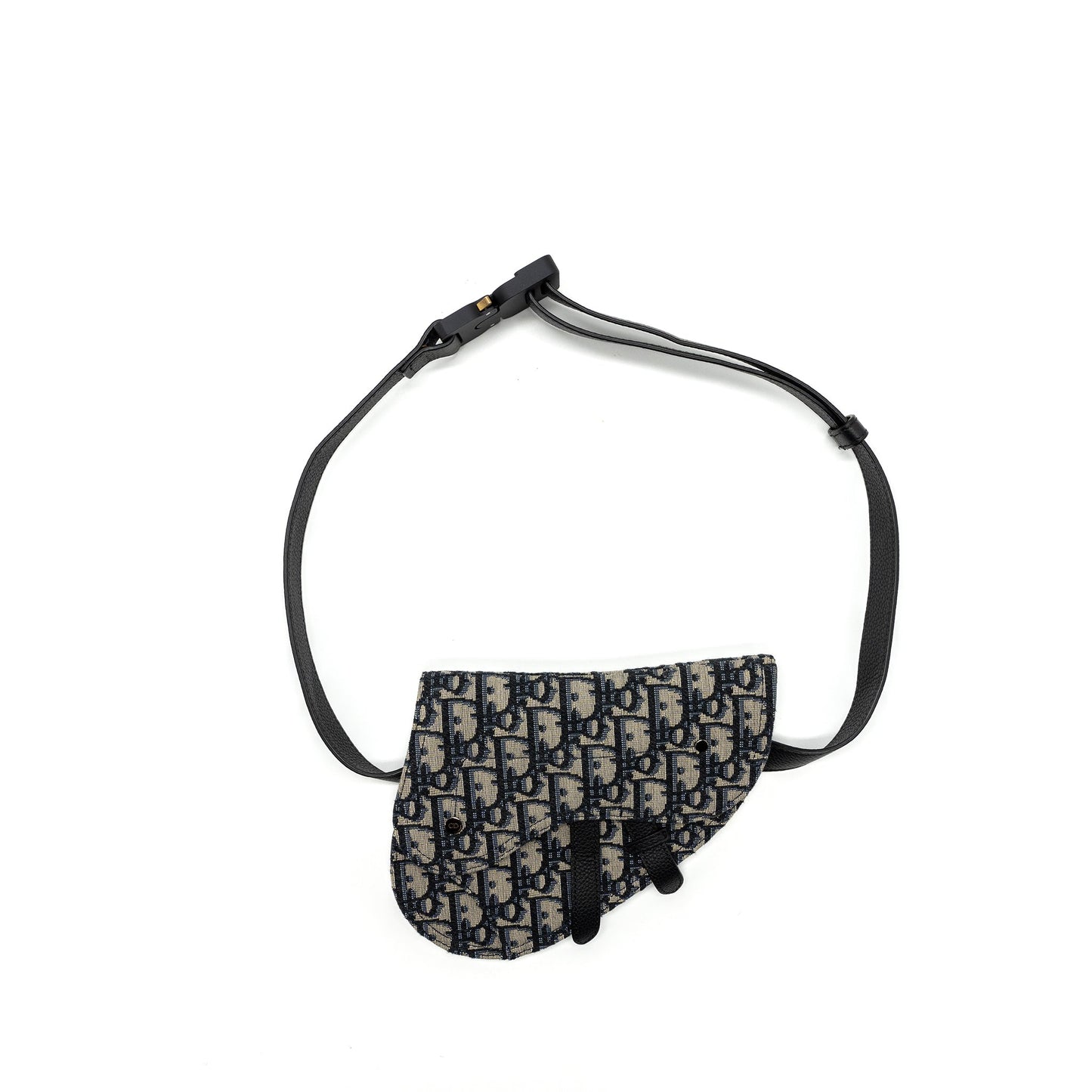 Dior saddle belt Purse blue dior oblique jacquard black hardware