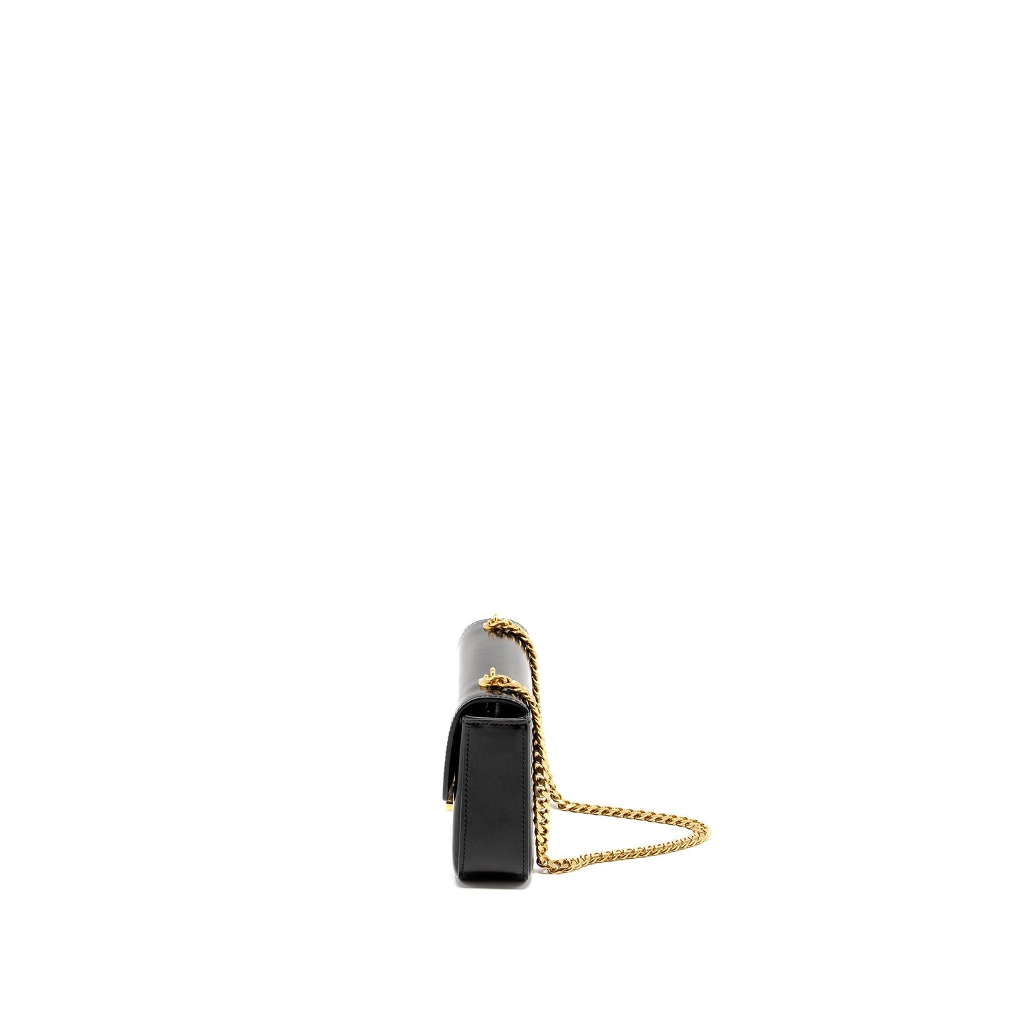 Celine Triomphe Chain Mini Purse Calfskin Black