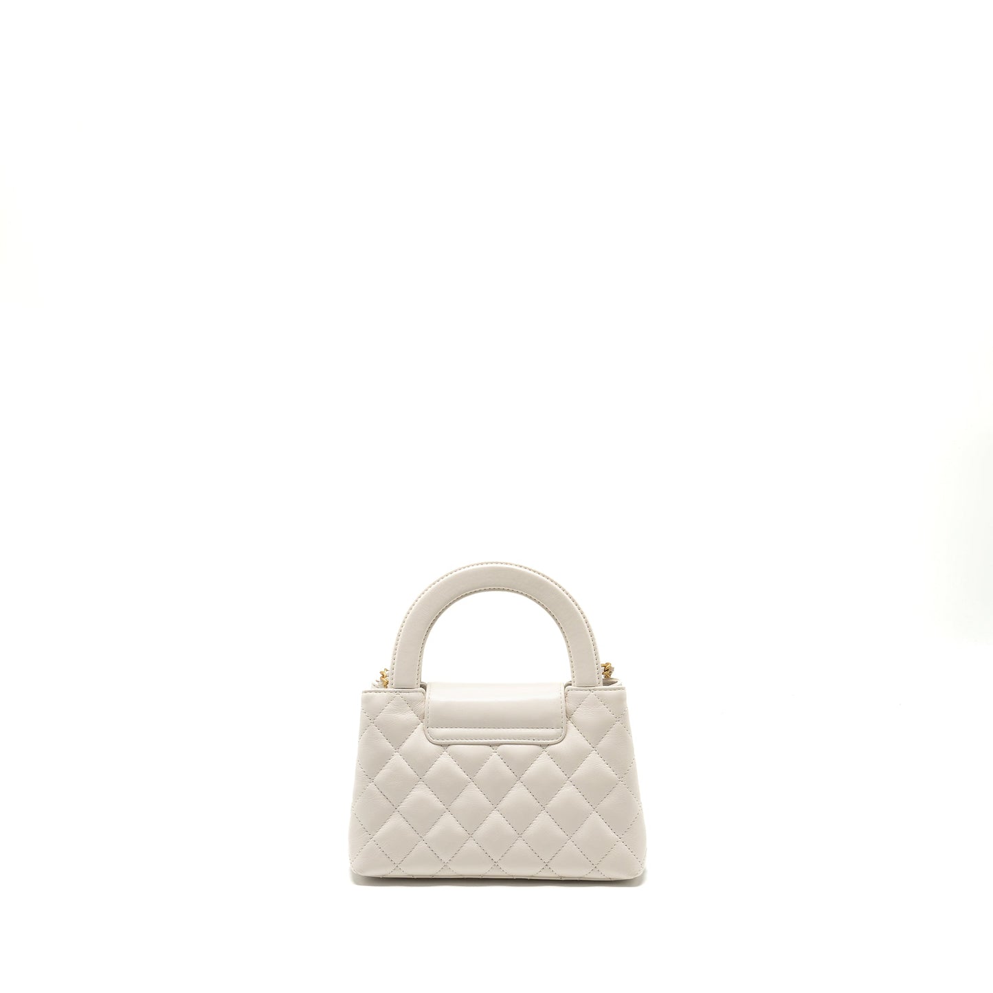 Chanel mini kelly shopping tote calfskin white GHW (microchip)