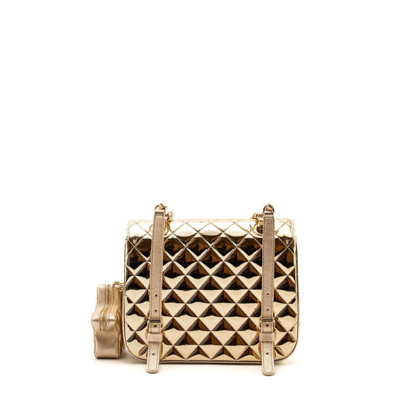 Chanel 24c Backpack tar Patent Gold LGHW (microchip)