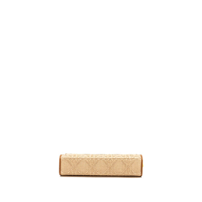 Dior 30 Montaigne Dea Pouch Natural Cannage Raffia Beige/Multicolour