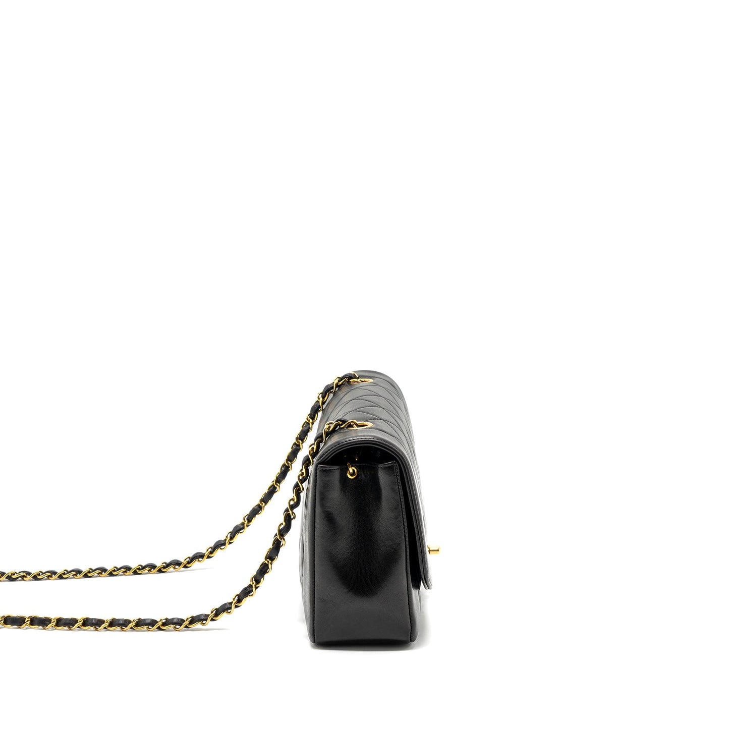 Chanel Vintage Diana Flap Bag Lambskin Black GHW