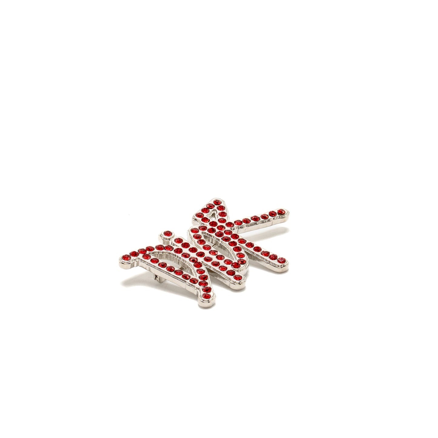 Dior x Shawn Stussy crystal logo Brooch Red