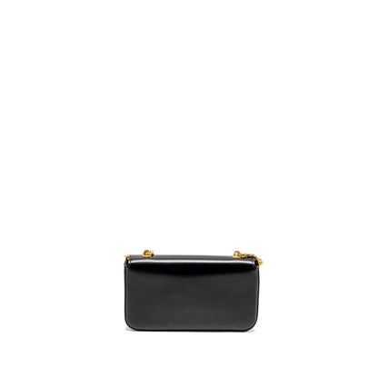 Celine Triomphe Chain Mini Purse Calfskin Black