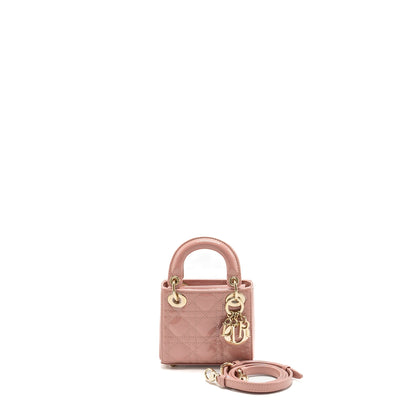 Dior Micro Lady dior patent leather dark pink