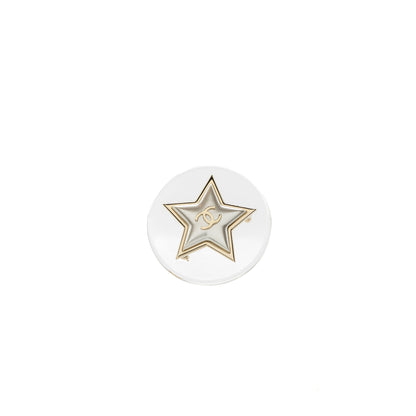 Chanel Star Brooch Crystal Light Gold Tone