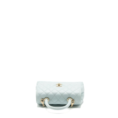 Chanel small coco handle caviar light blue LGHW (microchip)