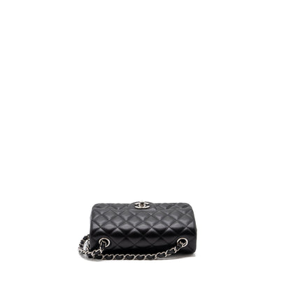 Chanel Classic Mini Rectangular Flap Bag Lambskin Black SHW (microchip)