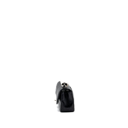 Chanel mini rectangular flap bag lambskin black SHW  (microchip)