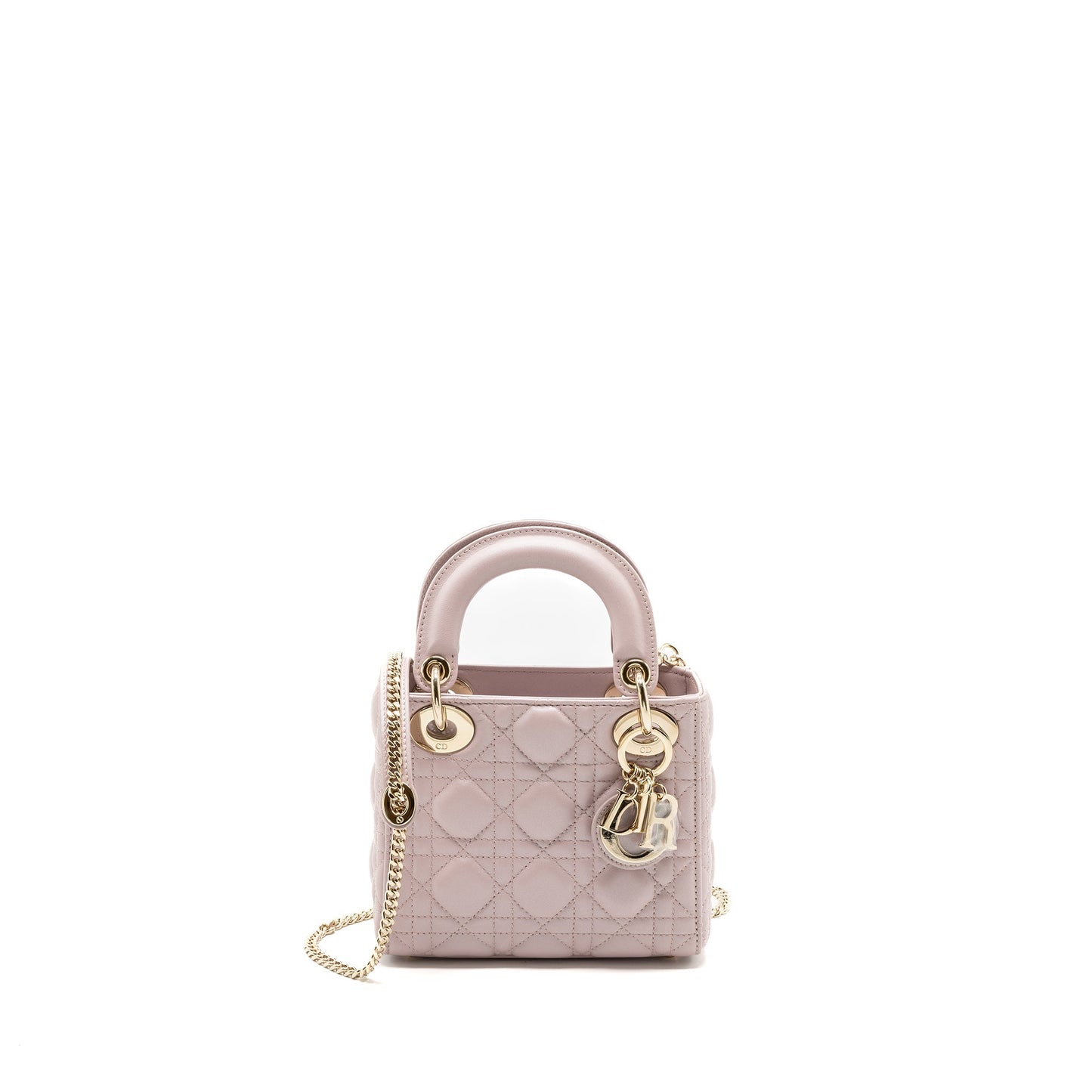 Dior Mini Lady Dior Purse lambskin Light Pink