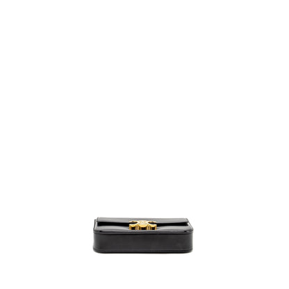 Celine Triomphe Chain Mini Purse Calfskin Black