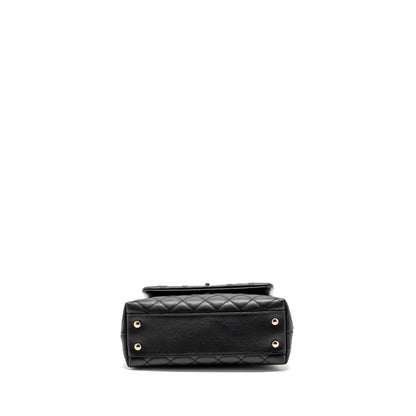 Chanel Small Coco Handle with Lizard Embossed Handle Caviar Black LGHW