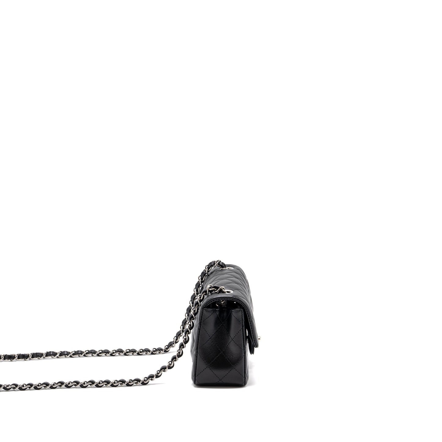 Chanel Classic Mini Rectangular Flap Bag Lambskin Black SHW (microchip)