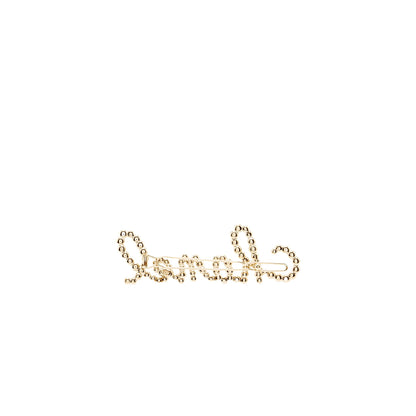 Chanel Letter Hair Clip with Crystal/Pearl Light Gold Tone