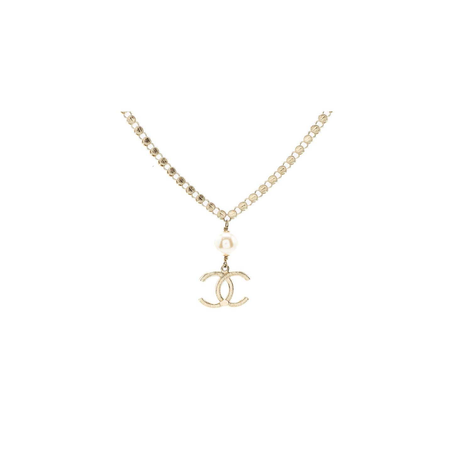 Chanel CC Logo Drop Chocker Crystal/Pearl Light Gold Tone