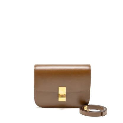 Celine Medium Classic Box Purse Calfskin Camel