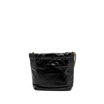 Chanel 23S Mini 22 Bag Shiny Calfskin Black Brushed GHW (Microchip)