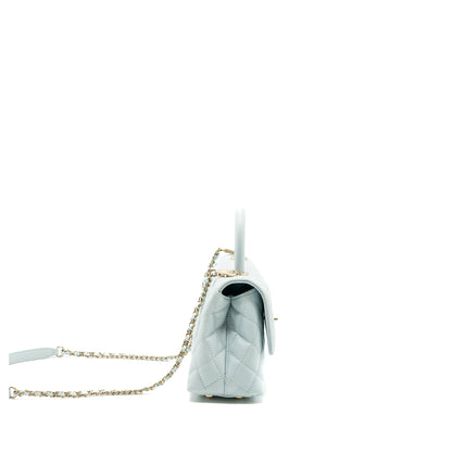 Chanel small coco handle caviar light blue LGHW (microchip)