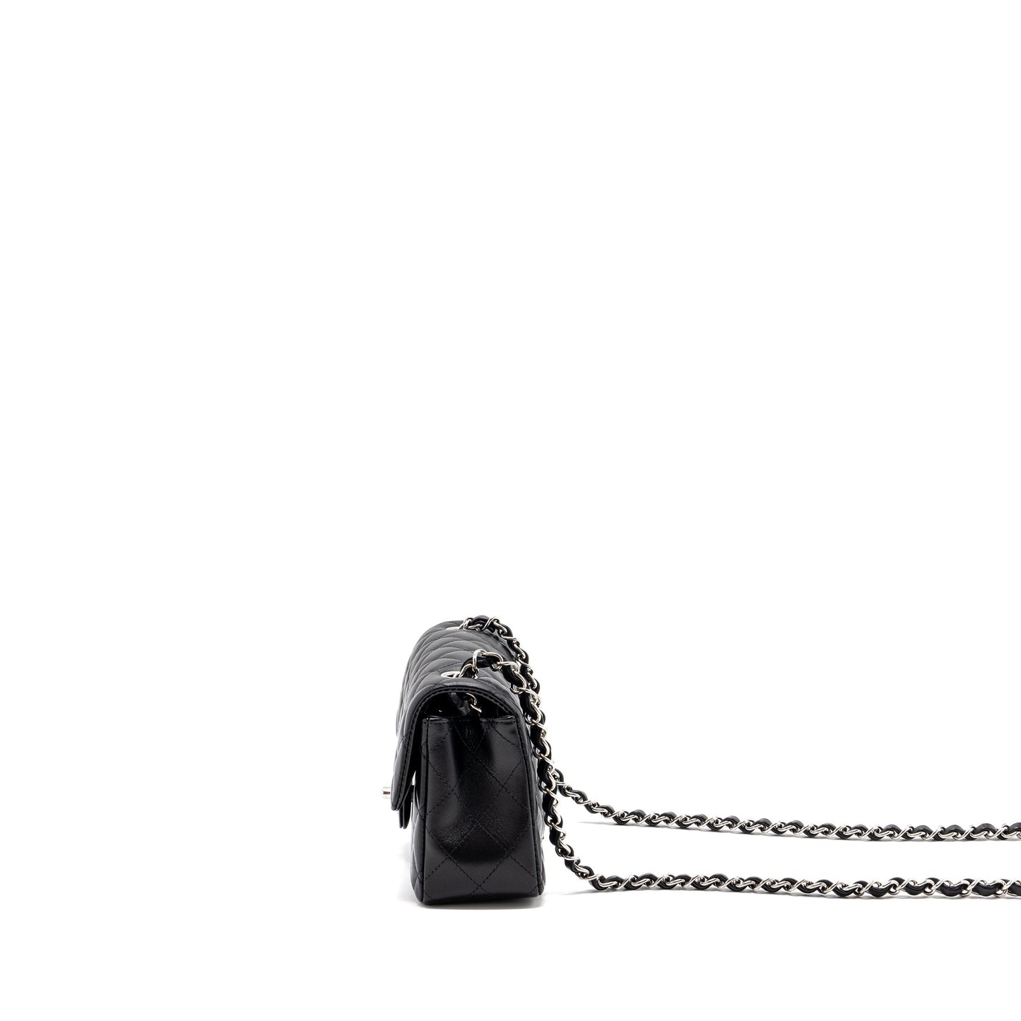 Chanel Classic Mini Rectangular Flap Bag Lambskin Black SHW (microchip)