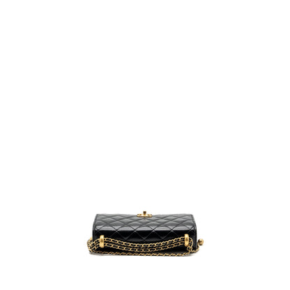 Chanel 24C gold Crush wallet on chain calfskin black GHW (microchip)