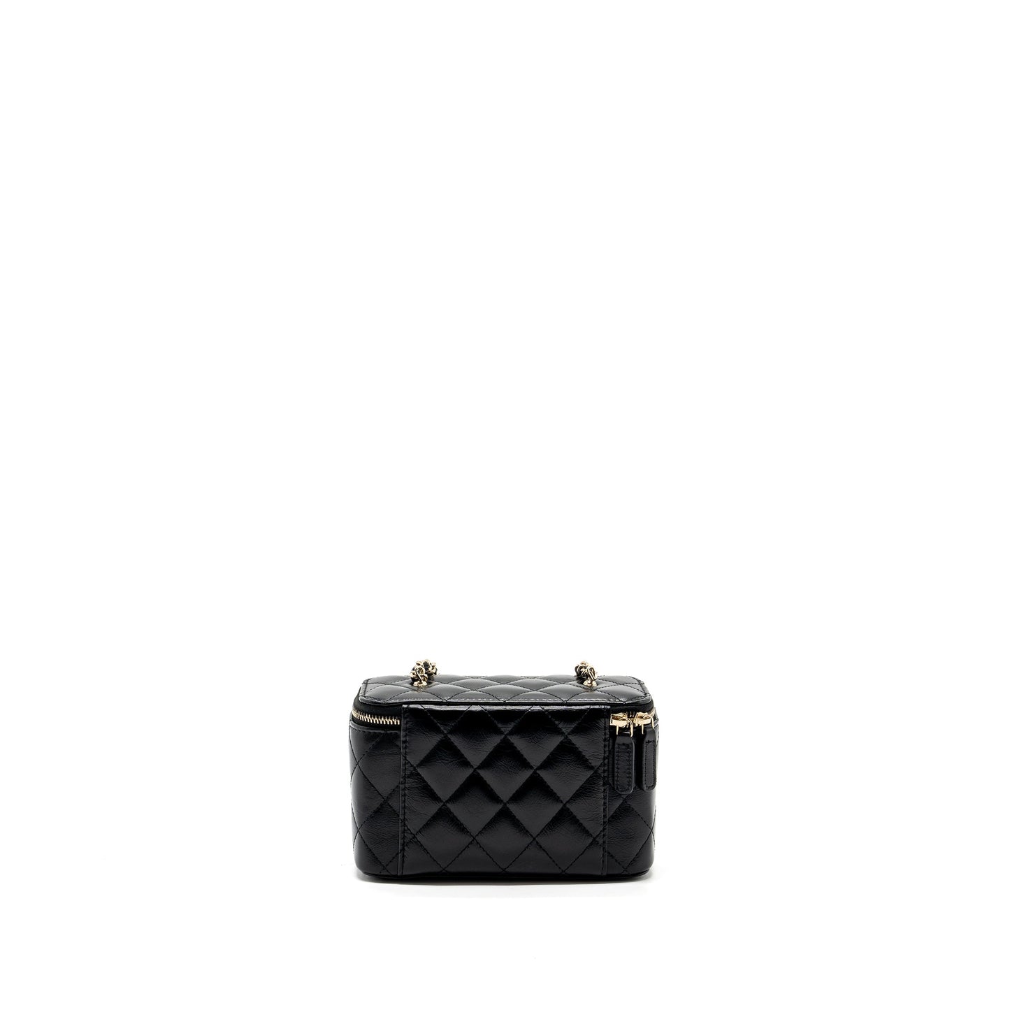 Chanel long vanity case with charms chain Calfskin Black LGHW (microchip)
