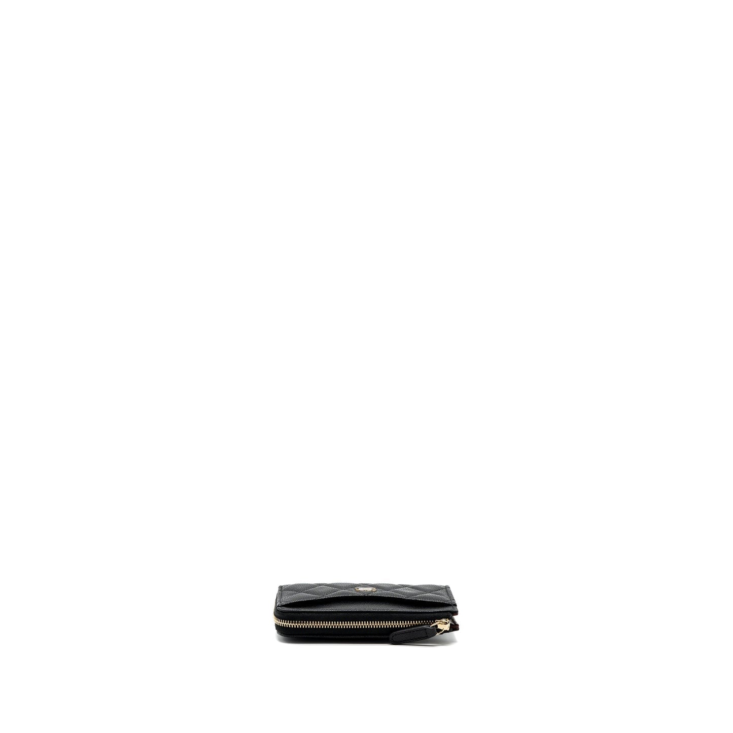 Chanel L zipper card holder caviar black GHW (microchip )