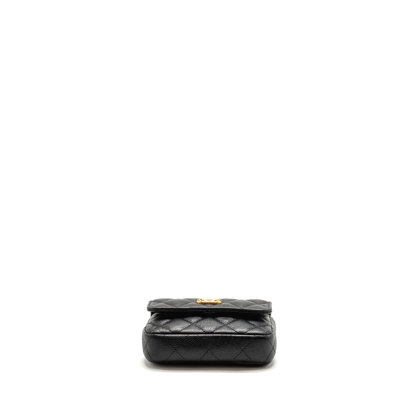 Chanel Coco Love Mini Flap Wallet with Chain Caviar Black GHW (Microchip)