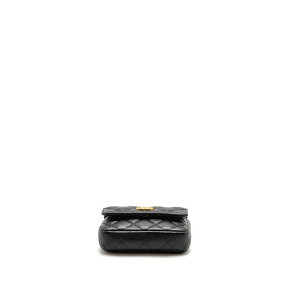 Chanel Coco Love Mini Flap Wallet with Chain Caviar Black GHW (Microchip)