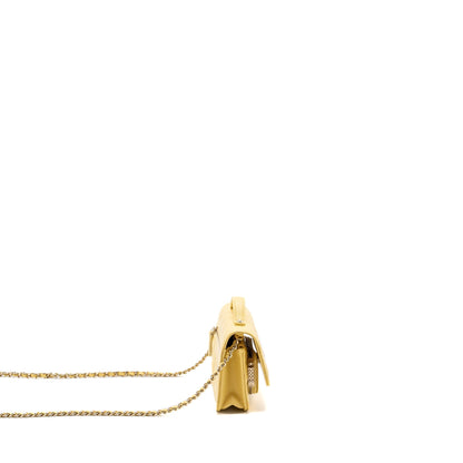Chanel Mini Business Affinity Wallet On Chain Caviar Yellow LGHW (microchip)