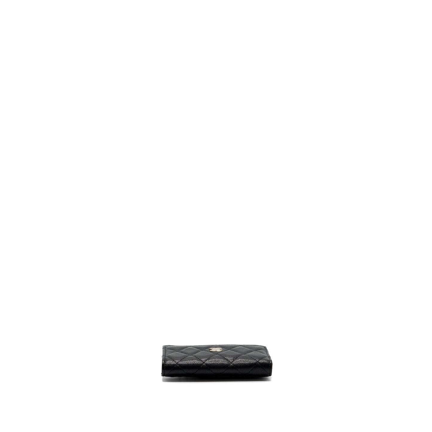 Chanel L zipper card holder caviar black GHW (microchip )