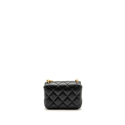 Chanel Coco Love Mini Flap Wallet with Chain Caviar Black GHW (Microchip)