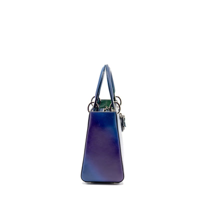 Dior Medium Lady Dior Box Calfskin Gradient Blue/Purple/Green