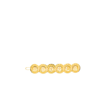 Chanel button hair clip gold tone
