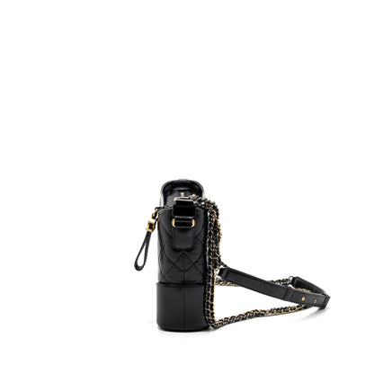 Chanel new medium Gabrielle hobo bag calfskin black multicolour hardware (microchip)