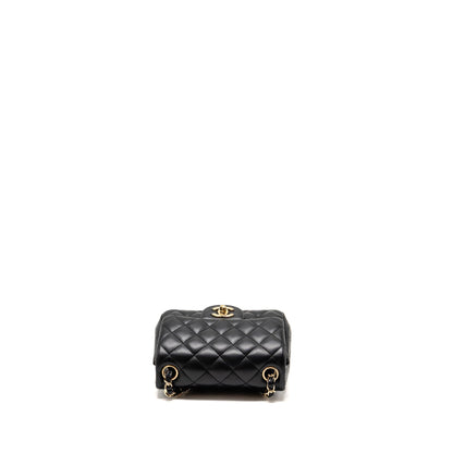 Chanel Mini Square Flap Bag Lambskin black LGHW