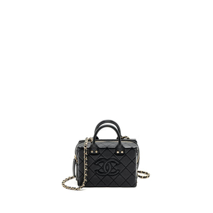 Chanel 22b Top Handle Small Vanity Case Calfskin Black GHW(Microchip)