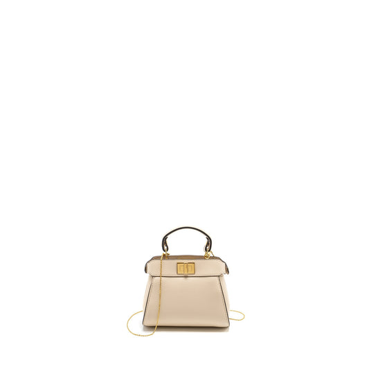 FENDI Nano Peekaboo Lambskin White