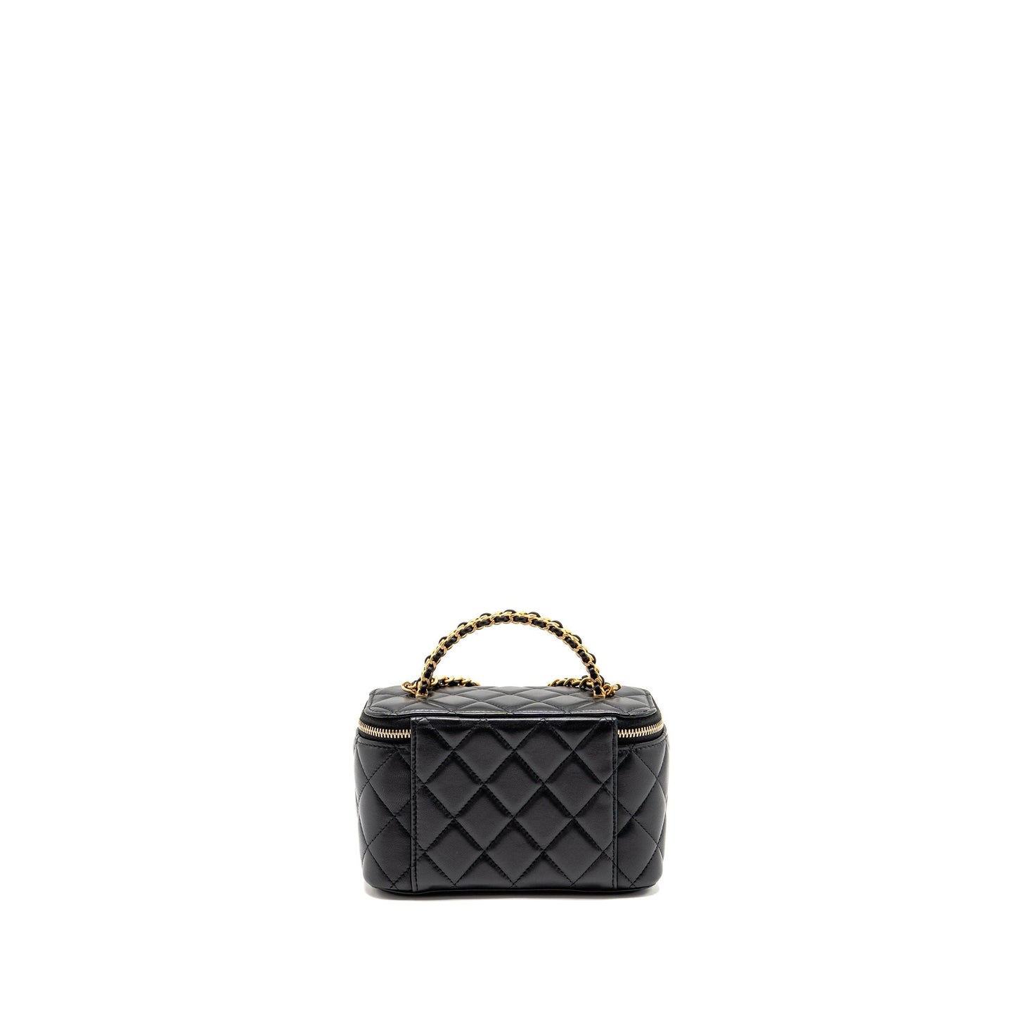 Chanel Top Handle Long Vanity Lambskin Black GHW(Microchip)