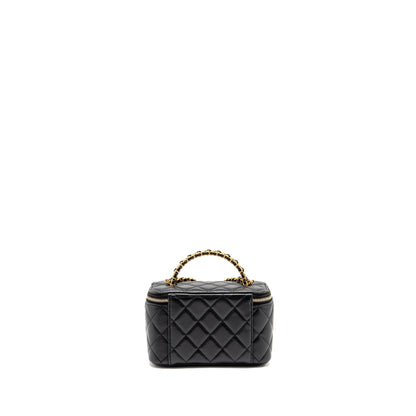 Chanel Top Handle Long Vanity Lambskin Black GHW(Microchip)